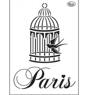 Viva Decor Universal A5 Stencil -  Birdcage Paris