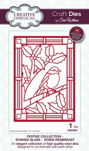 Sue Wilson Festive Collection Stained Glass-Robin Red Breast