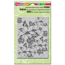 Stampendous Cling Rubber Poinsettia Background