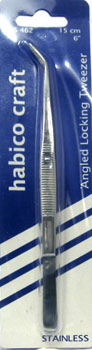 Stainless Angled Locking Tweezer