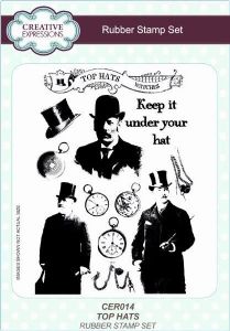 Creative Expressions Foam  Mounted Ruber Stamp Top Hats