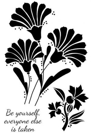 Woodware Clear Magic Fan Flowers Stamp Set