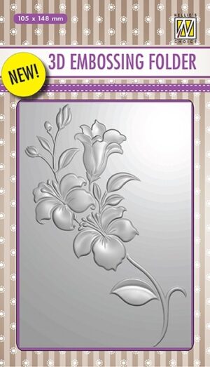 Nellie’s Choice 3D Embossing Folder –  Branch with Flowers